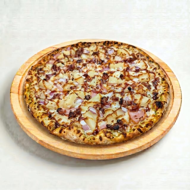 BBQ Hawaiian Pork Pizza.