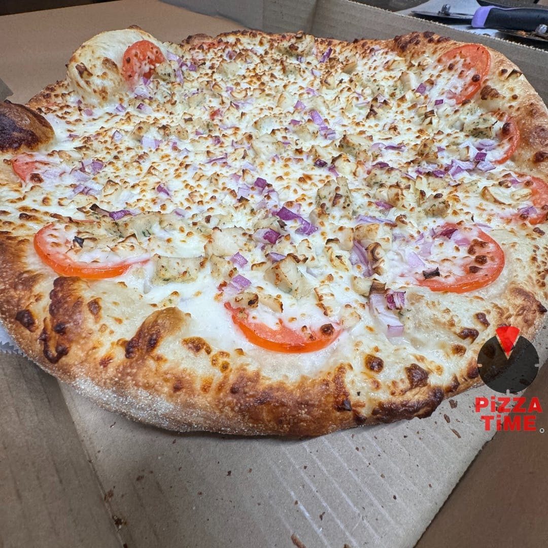 Roasted Garlic Chicken Pizza.
